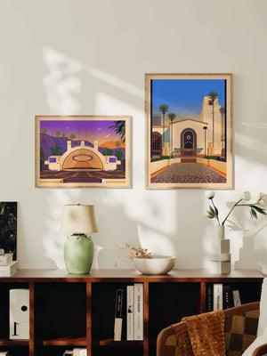 Los Angeles Union Station Illustration, Los Angeles Art Print by George Townley