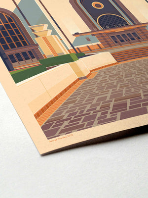 Los Angeles Union Station Illustration, Los Angeles Art Print by George Townley