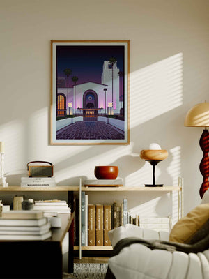Los Angeles Union Station Illustration, Los Angeles Art Print by George Townley