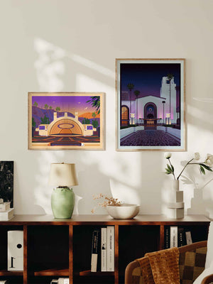 Los Angeles Union Station Illustration, Los Angeles Art Print by George Townley