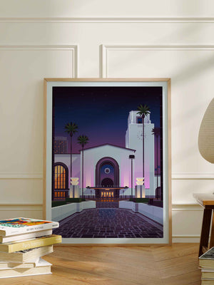 Los Angeles Union Station Illustration, Los Angeles Art Print by George Townley