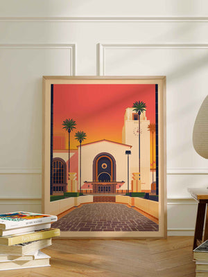 Los Angeles Union Station Illustration, Los Angeles Art Print by George Townley