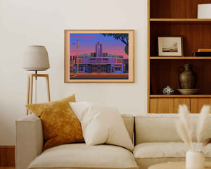 Los Feliz Theatre Illustration, Los Angeles Art Print by George Townley