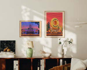 Los Feliz Theatre Illustration, Los Angeles Art Print by George Townley