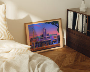 Los Feliz Theatre Illustration, Los Angeles Art Print by George Townley