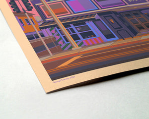 Los Feliz Theatre Illustration, Los Angeles Art Print by George Townley