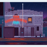 The Lighthouse Cafe Illustration, Los Angeles Art Print by George Townley