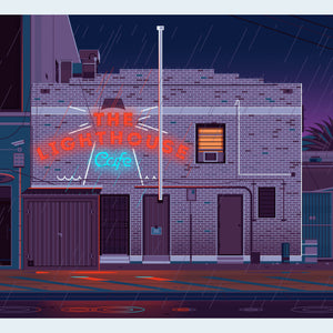 The Lighthouse Cafe Illustration, Los Angeles Art Print by George Townley