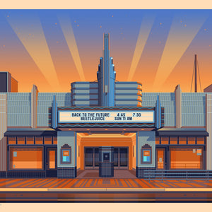 Art Theatre of Long Beach Illustration, Los Angeles Art Print by George Townley