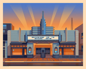 Art Theatre of Long Beach Illustration, Los Angeles Art Print by George Townley