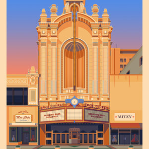 Los Angeles Theatre Illustration, Los Angeles Art Print by George Townley