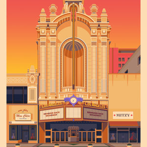 Los Angeles Theatre Illustration, Los Angeles Art Print by George Townley