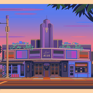 Los Feliz Theatre Illustration, Los Angeles Art Print by George Townley