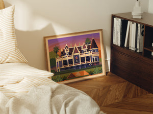 Magic Castle Illustration, Los Angeles Art Print by George Townley