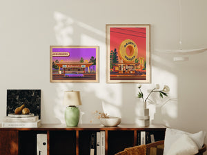 McDonald's Downey Illustration, Los Angeles Art Print by George Townley