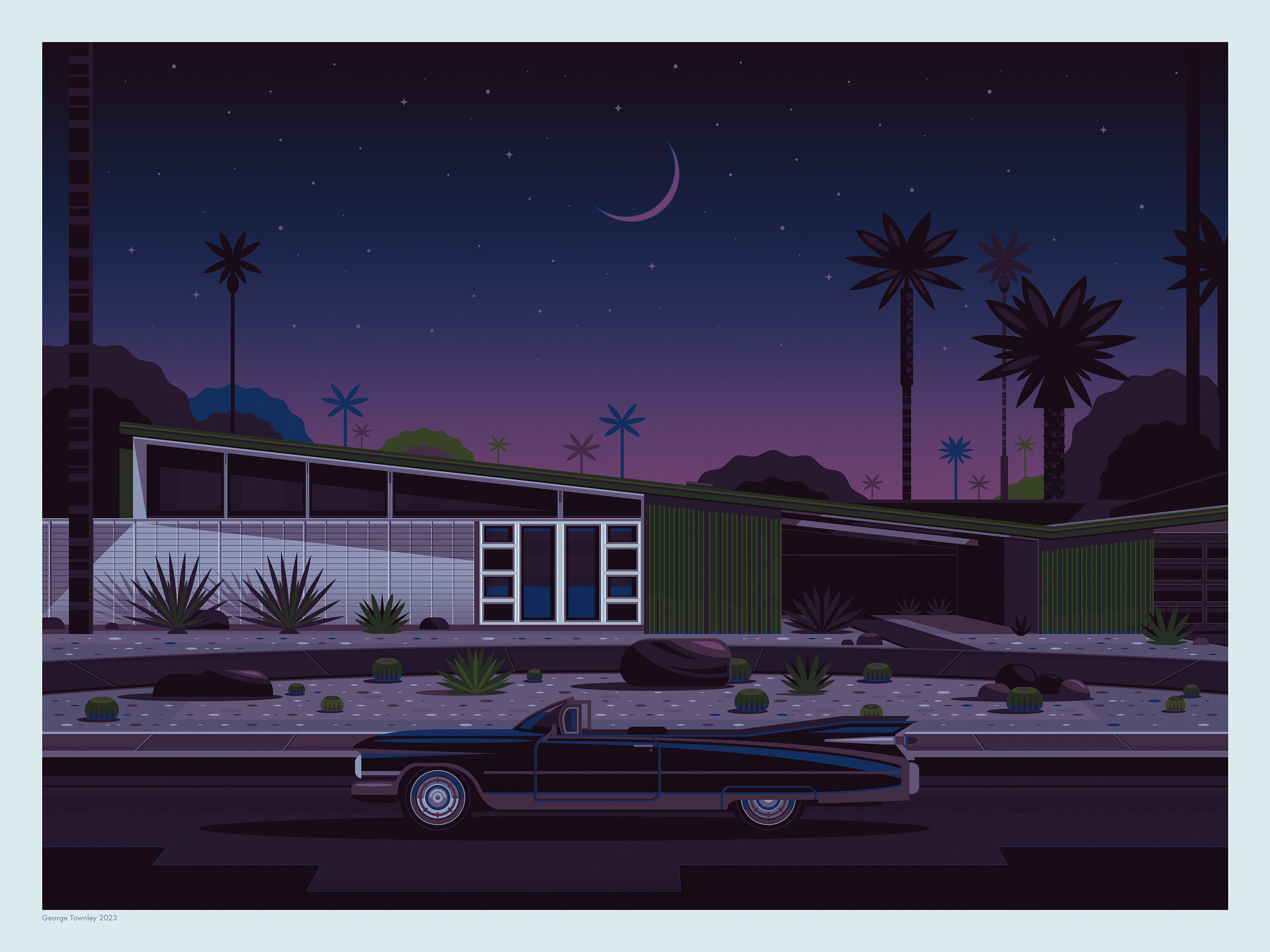 Las Palmas Palm Springs Art Print by George Townley