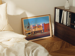 New Beverly Cinema Illustration, Los Angeles Art Print by George Townley