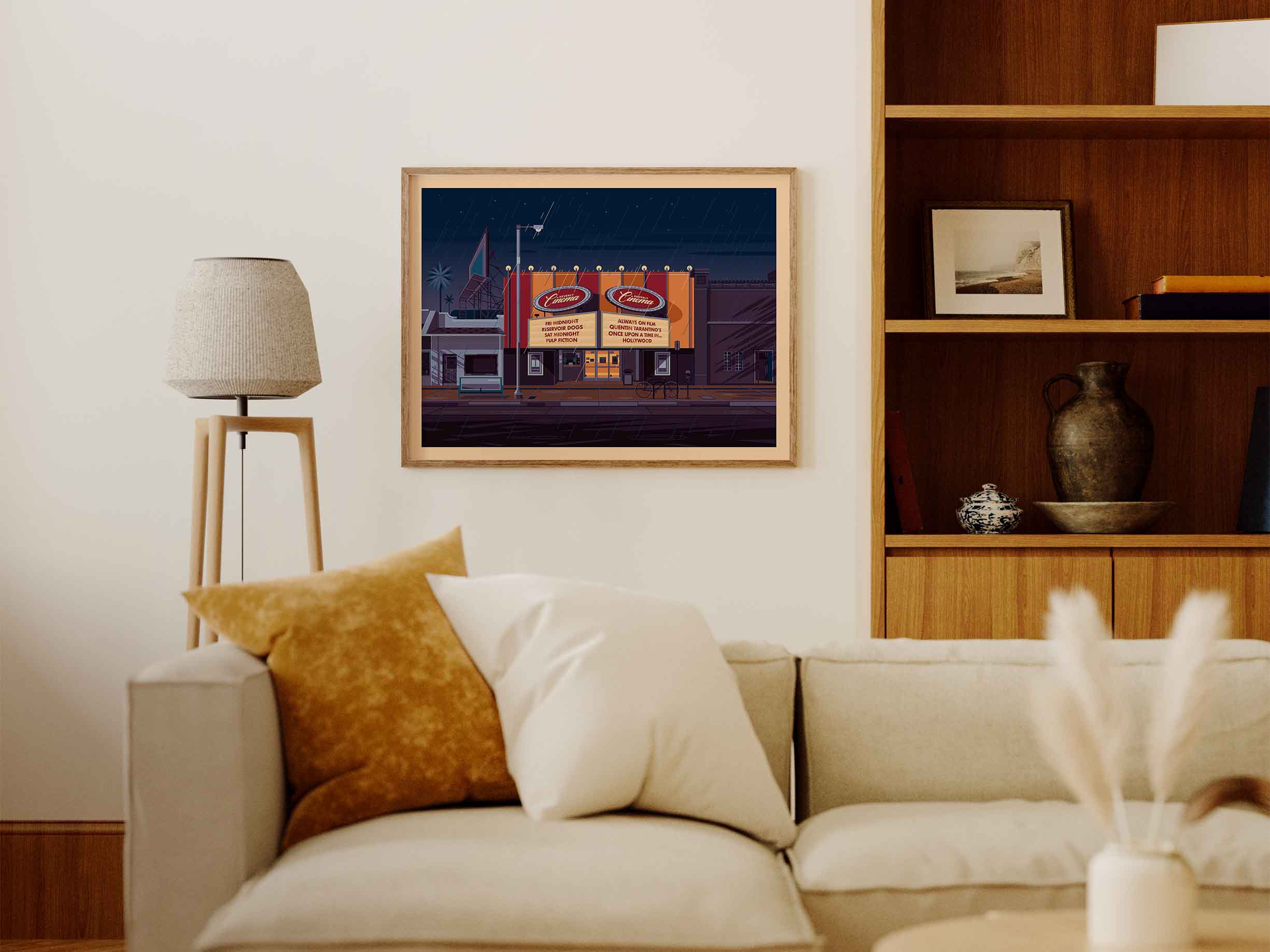 New Beverly Cinema Illustration, Los Angeles Art Print by George Townley