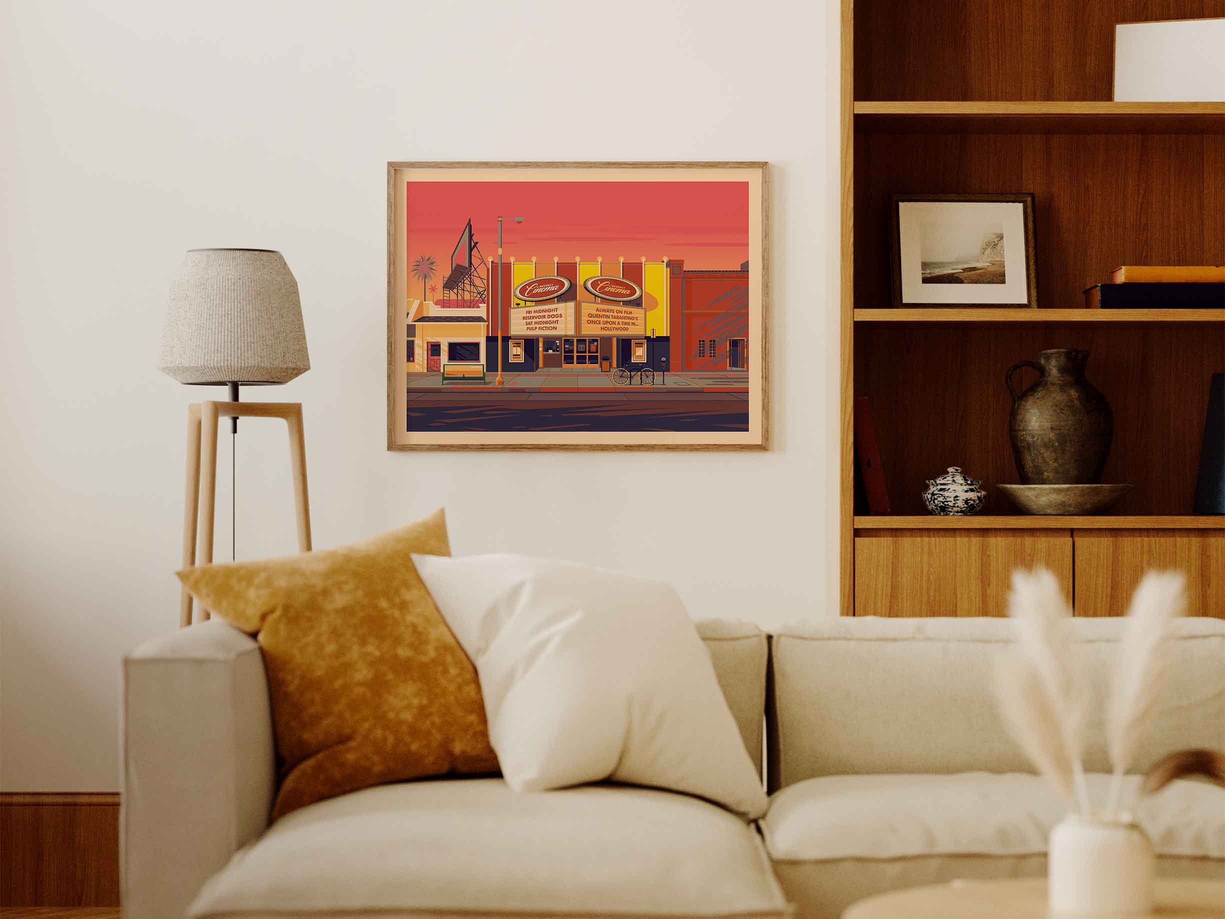 New Beverly Cinema Illustration, Los Angeles Art Print by George Townley