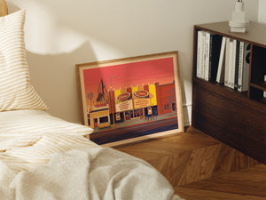 New Beverly Cinema Illustration, Los Angeles Art Print by George Townley