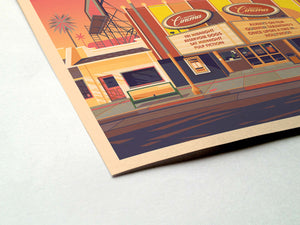 New Beverly Cinema Illustration, Los Angeles Art Print by George Townley