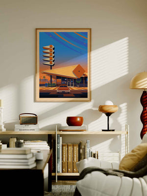 Norm’s Illustration, Los Angeles Art Print by George Townley