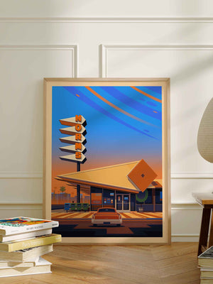 Norm’s Illustration, Los Angeles Art Print by George Townley