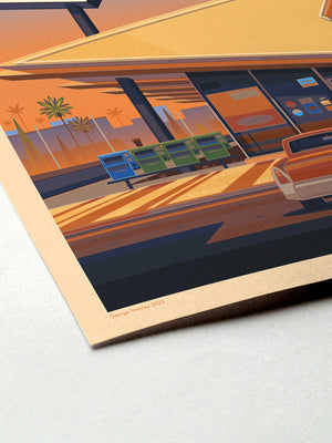 Norm’s Illustration, Los Angeles Art Print by George Townley