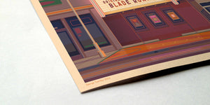 Nuart Theatre Illustration, Los Angeles Art Print by George Townley