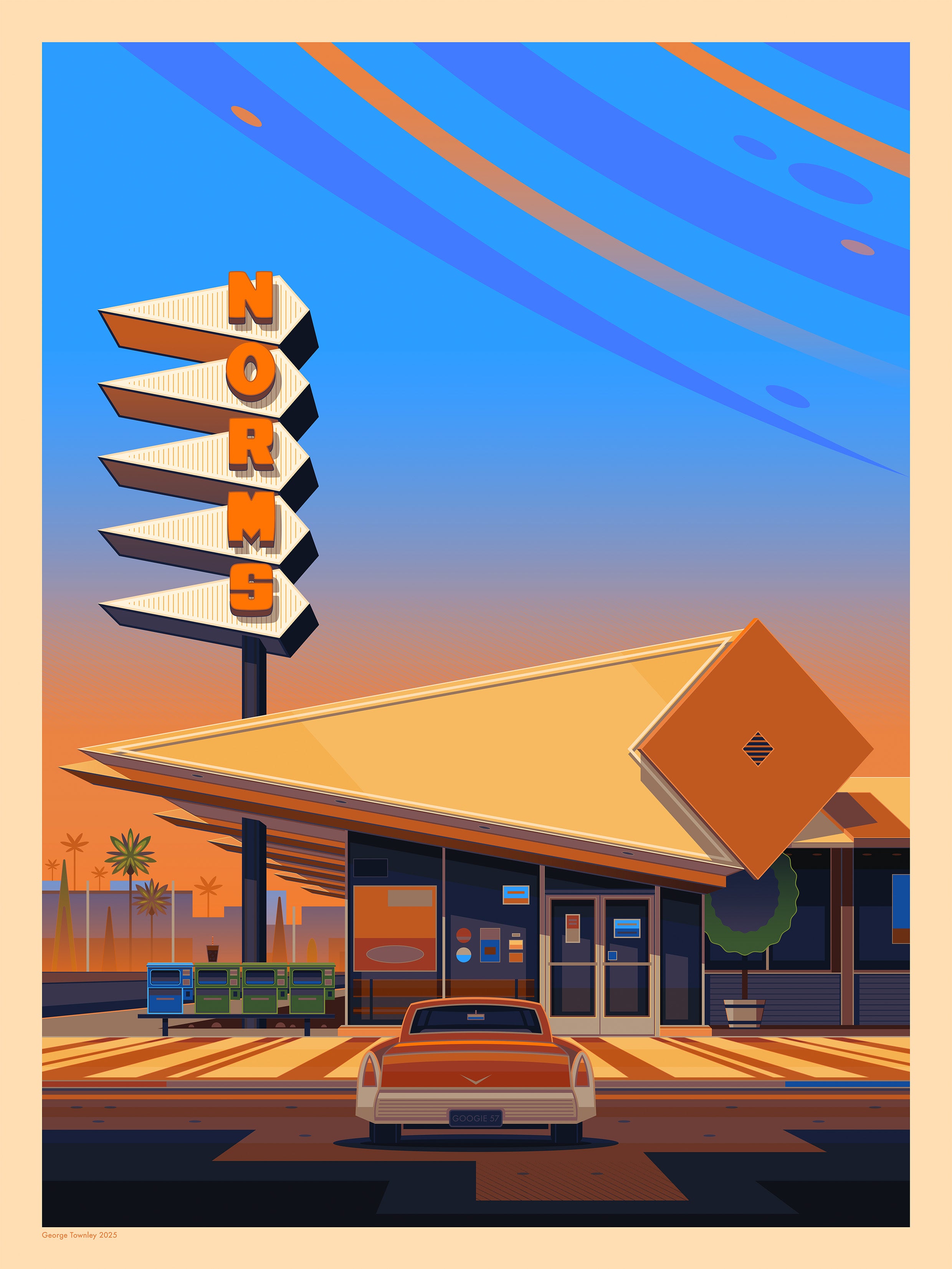 Norms Los Angeles Art Print by George Townley