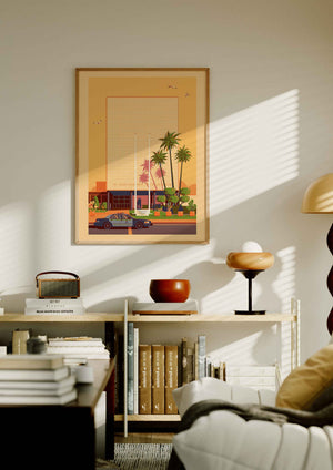 Parker Center Illustration, Los Angeles Art Print by George Townley