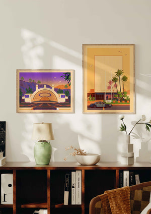 Parker Center Illustration, Los Angeles Art Print by George Townley