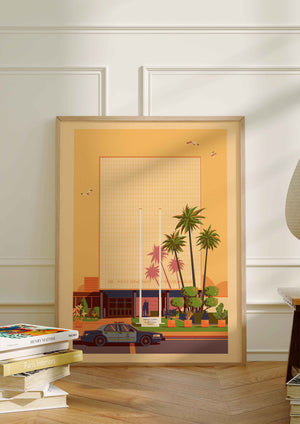 Parker Center Illustration, Los Angeles Art Print by George Townley