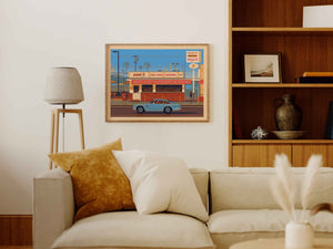 Pink's Hot Dogs Illustration, Los Angeles Art Print by George Townley