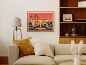 Paramount Pictures Gate Illustration, Los Angeles Art Print by George Townley