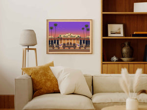 Rose Bowl Stadium Illustration, Los Angeles Art Print by George Townley