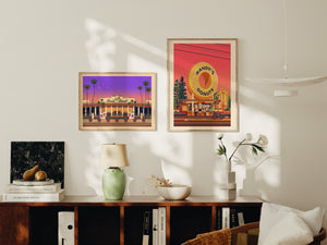 Rose Bowl Stadium Illustration, Los Angeles Art Print by George Townley