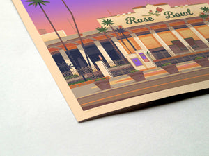Rose Bowl Stadium Illustration, Los Angeles Art Print by George Townley