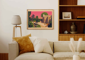 Samuel Freeman House Illustration, Los Angeles Art Print by George Townley