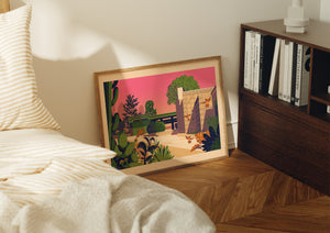 Samuel Freeman House Illustration, Los Angeles Art Print by George Townley