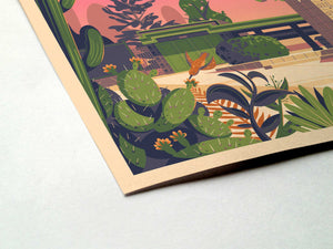 Samuel Freeman House Illustration, Los Angeles Art Print by George Townley