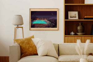 Stahl House Illustration, Los Angeles Art Print by George Townley