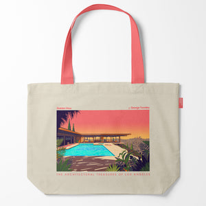 Stahl House Tote Bag, Los Angeles Art by George Townley
