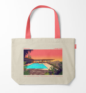 Stahl House Tote Bag, Los Angeles Art by George Townley