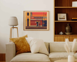 Tiki Adult Theater Illustration, Los Angeles Art Print by George Townley