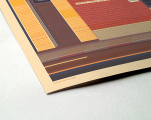 Tiki Adult Theater Illustration, Los Angeles Art Print by George Townley