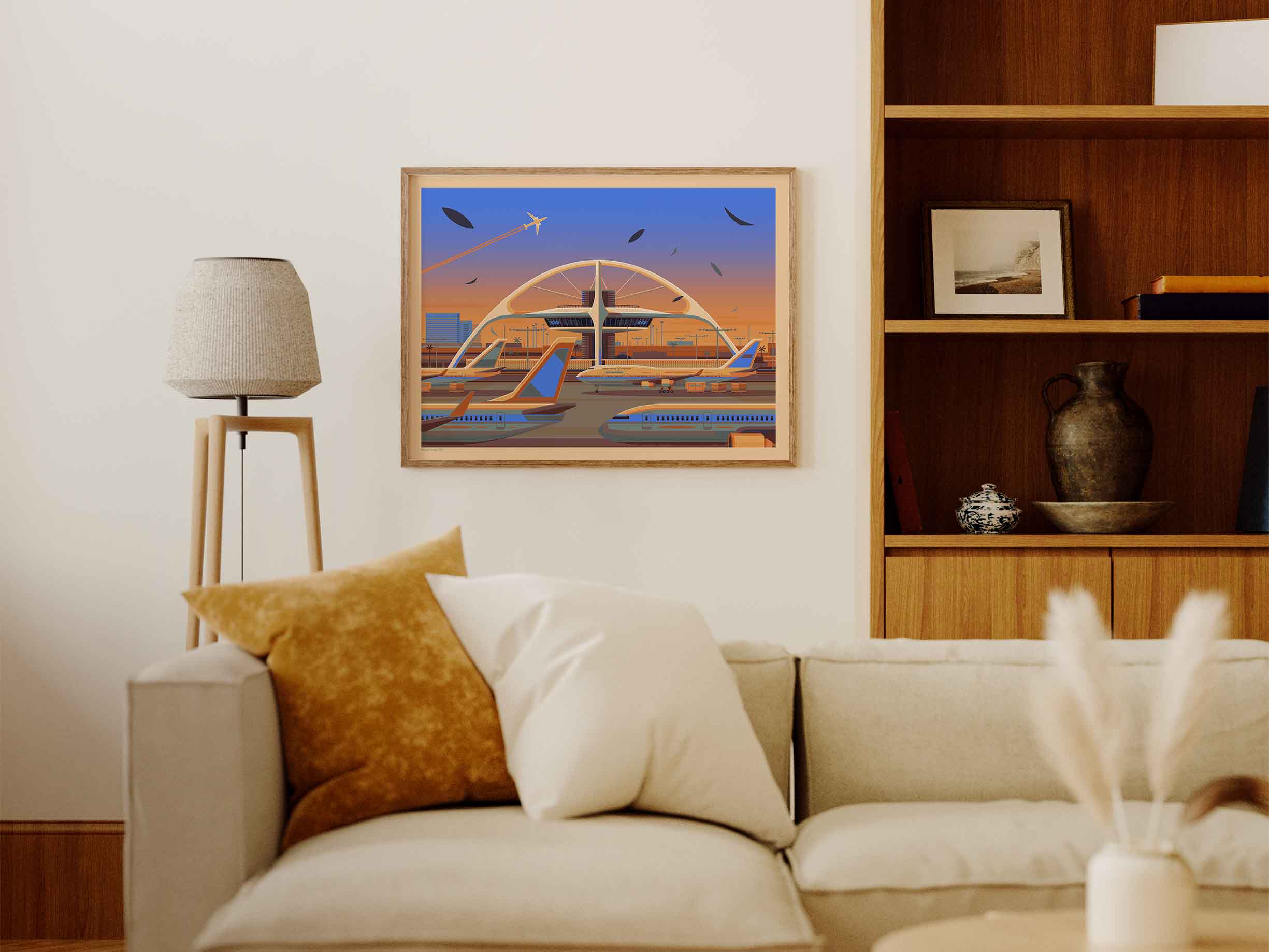 Theme Building Illustration, Los Angeles Art Print by George Townley