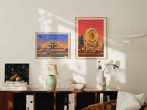 Theme Building Illustration, Los Angeles Art Print by George Townley