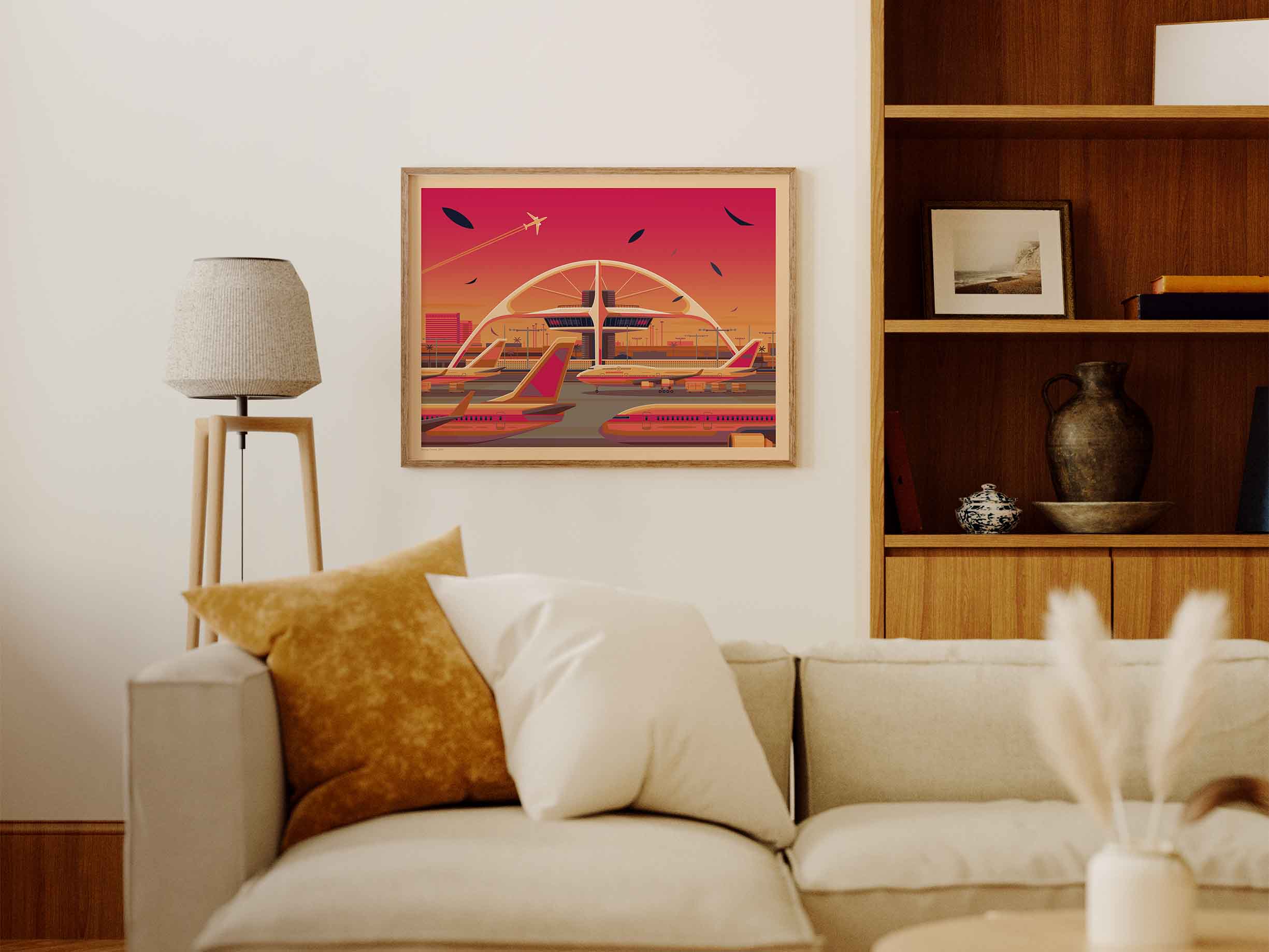 Theme Building Illustration, Los Angeles Art Print by George Townley