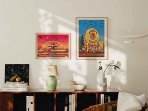 Theme Building Illustration, Los Angeles Art Print by George Townley